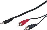 Actual product image Goobay Audio adapter cable AUX, 3.5 mm jack to stereo RCA plug, CU (5 m)