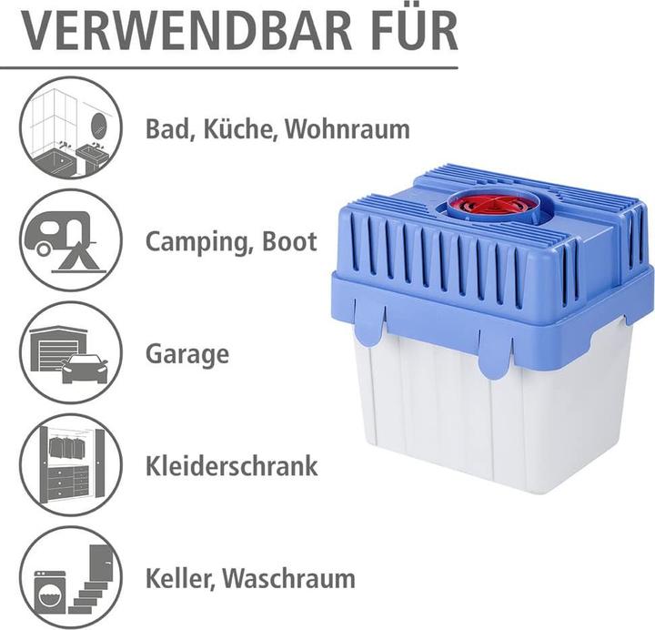 Productafbeelding Wenko Maximex vochtvreter met 5 kg granulaatblok, ruimteontvochtiger, houdt tot 8 l vocht vast (100 m²)