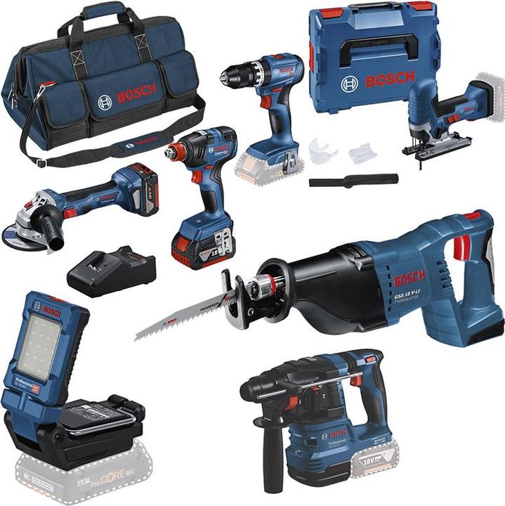 Bosch Professional Bosch 7 Tool Kit GSB+GDX+GWS+GST+GBH+GSA+GLI