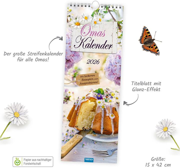 Produktbild TrötschMaxi-StreifenkalenderOmasKalender2026 (Deutsch)