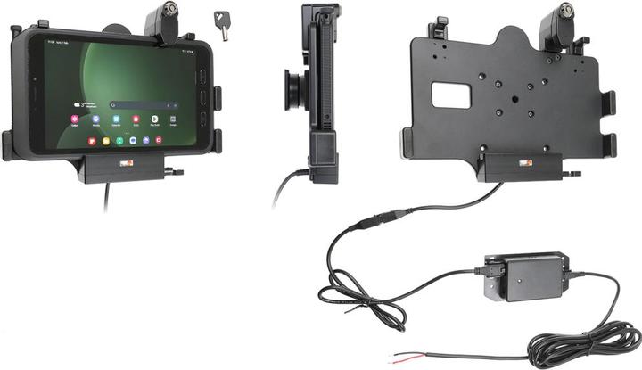 Image du produit Brodit support verrouillable Actif avec prise fixe + USB-HOST (type C), 12/24V, pour SAMSUNG Galaxy