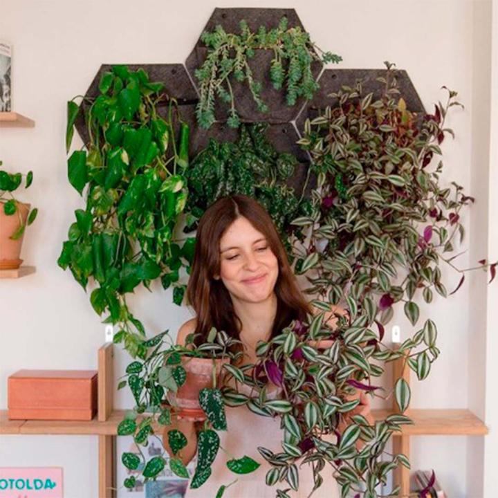 Actual product image CitySens 3 Pack Wall Planters gray planter gray textile cover