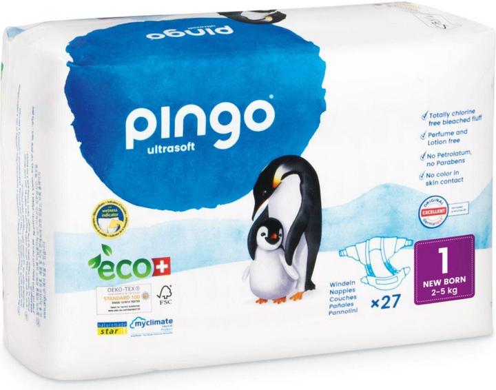 Pingo Ökowindeln (Gr. 1, Tragepack, 27 Stück)