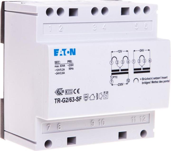 Actual product image Eaton Transformer, 230V, 12-24V, 5.2-2.6A 272485