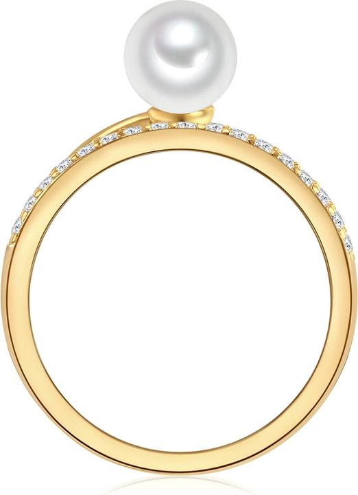 Immagine prodotto Valero Pearls Donna Argento 925 Cubic Zirconia Perla d'acqua dolce coltivata Oro giallo - 32374 (50, 925 Argento)