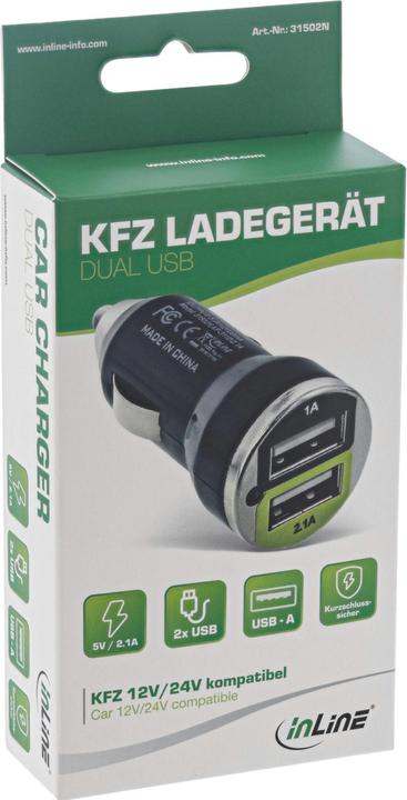 Immagine prodotto InLine Adattatore di alimentazione per auto USB