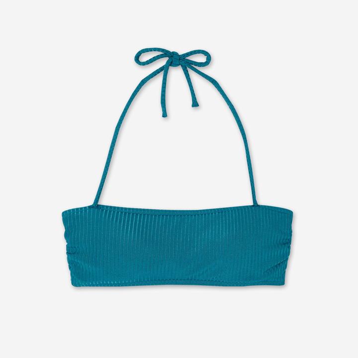 Image du produit Olaian Haut de maillot bandeau texturé Femme - Laura folk bleu