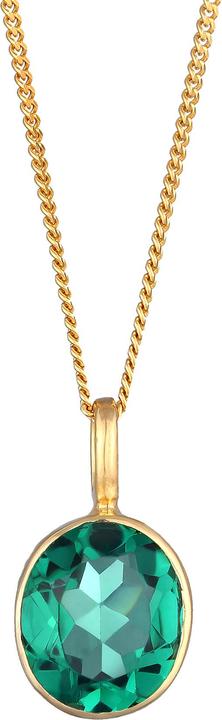 Elli Edelsteinkette (Quarz, 925 Sterling Silber vergoldet, 45 cm)
