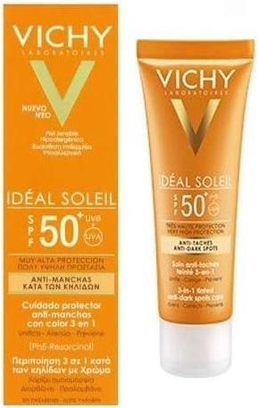 Actual product image Vichy IDÉAL SOLEIL anti-taches SPF50 50 ml (Suntan cream, SPF 50, 50 ml)