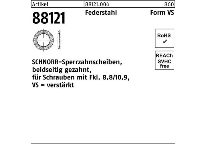 Actual product image Schnorr Lock washer R 88121 serrated on both sides VS 10 x16 x1.5 Spring steel