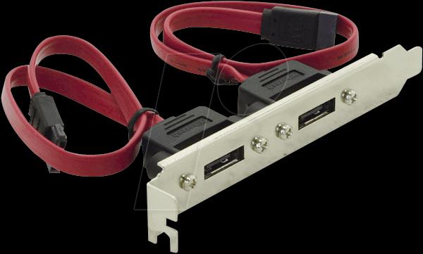 Produktbild Shiverpeaks S-CONN BRACKET 10 Slotblende mit 2x eSATA (SATA 7-pin, 50 cm)