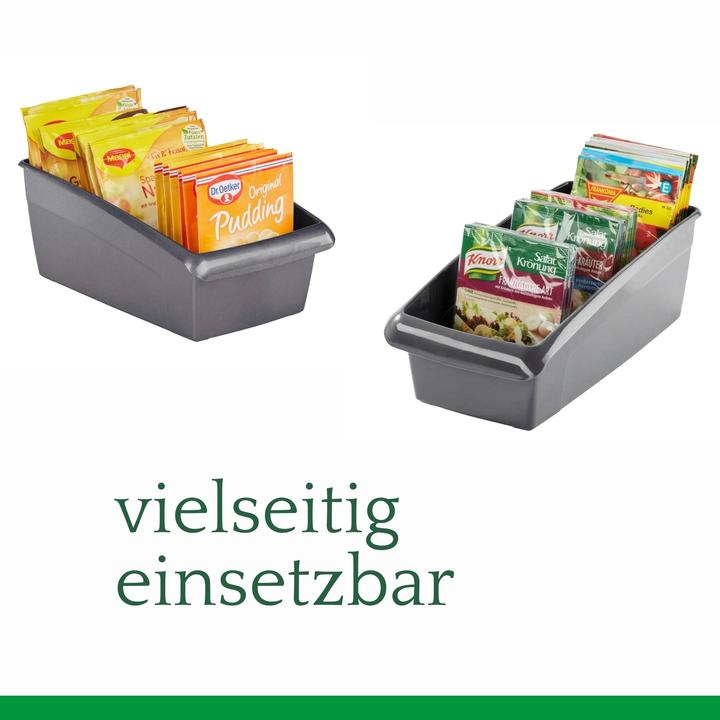 Produktbild Novaliv Suppentütenbox 4er Sparset Schubladen Organizer Küche - 25 x 16 cm ANTHRAZIT GRAU (16 x 16 x 10.5 cm)