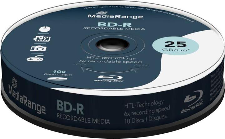 Produktbild MediaRange BD-R 6x Single Layer 25GB 10-Pck. (10 x)