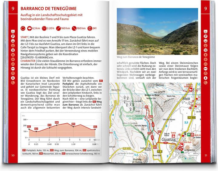 Image du produit Guide de randonnée Lanzarote, 50 circuits avec carte supplémentaire