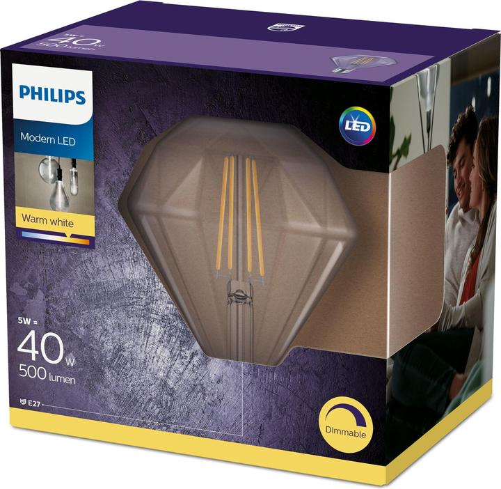 Produktbild Philips LEDclassic Lampe Diamond (E27, 5 W, 500 lm, 1 x, F)