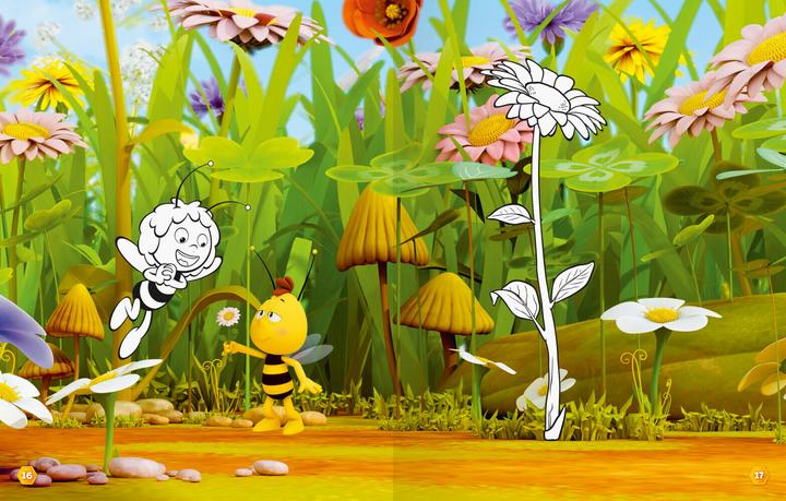 Actual product image Ravensburger Mein Ausmalstickerbuch Die Biene Maja – Grosses Buch mit über 250 Stickern, viele (German, Studio 100 Media GmbH, 2024)