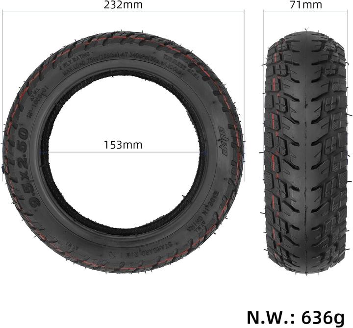 Produktbild MotuTech 9,5 Zoll Offroad-Reifen für Elektroroller