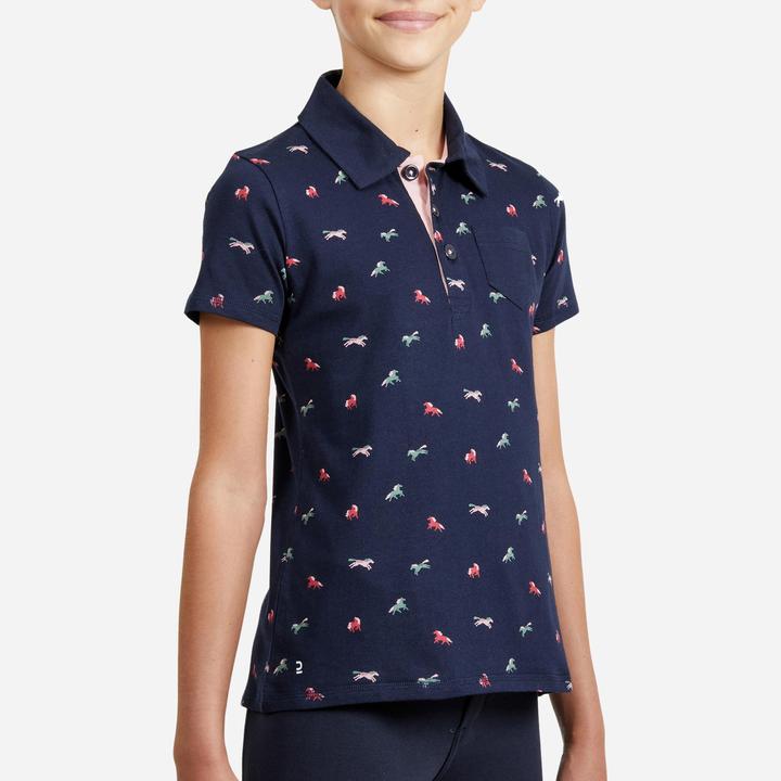 Produktbild Fouganza Reit-Poloshirt 140 kurzarm Kinder blau