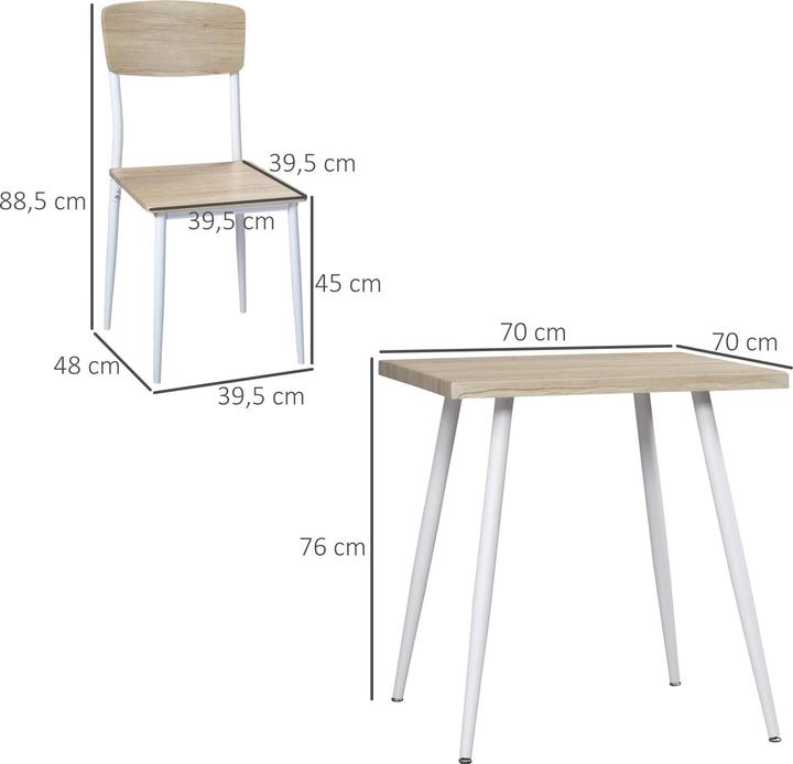 Produktbild Homcom Esstischgruppe als 3-teiliges Set (70 x 76 cm)