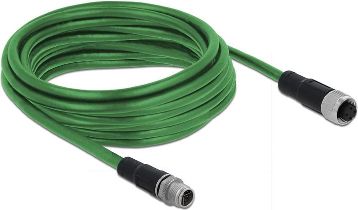 Actual product image Delock Network cable M12 4 pin D-coded male to female TPU 5 m (SF/UTP, CAT6, 5 m)