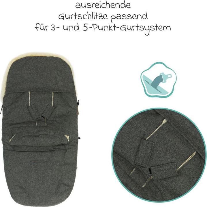 Actual product image Fillikid Fusssäcke für Kinderwagen & Buggys Lammwoll-Fusssack Makalu Wool für Buggy, Sport-