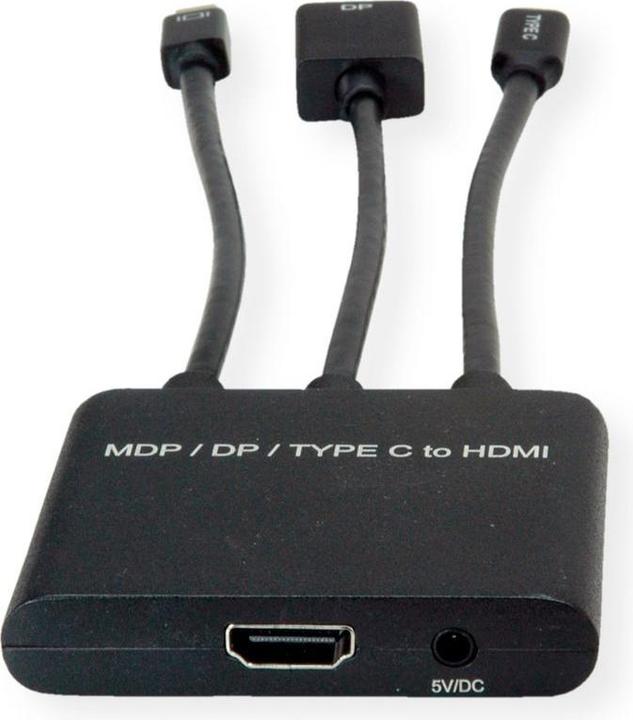 Produktbild Roline Adapterkabel Mini DisplayPort / DisplayPort / Typ C (HDMI, 15 cm)