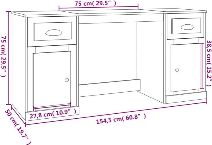Actual product image VidaXL Feona (154.5 x 50 x 75 cm)