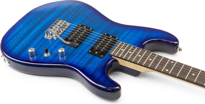Produktbild Max E-Gitarre GigKit Quilted Style Blau (E-Gitarre, Holz)