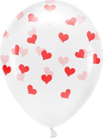 Produktbild Partydeco Eco Balloons 33 cm, Hearts, Crystal Clear (1 pkt / 6 pc.) (6 x)