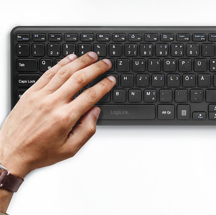Immagine prodotto LogiLink Tastiera wireless con touchpad, 2,4 GHz, nero (DE, Senza fili)