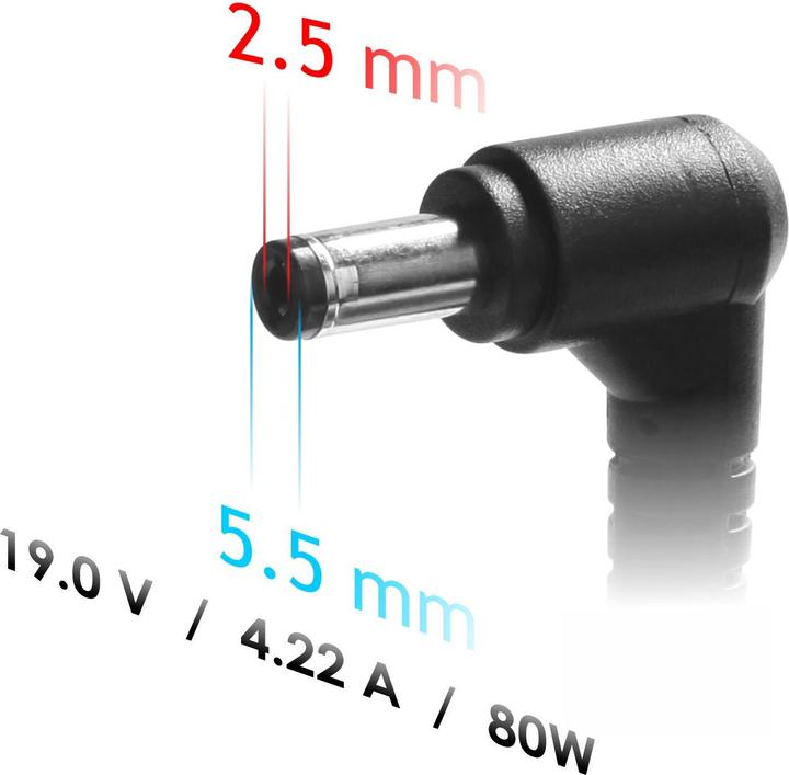 Immagine prodotto Akyga Alimentazione 19V / 4.22A 80W 5.5 x 2.5 mm (80 W)