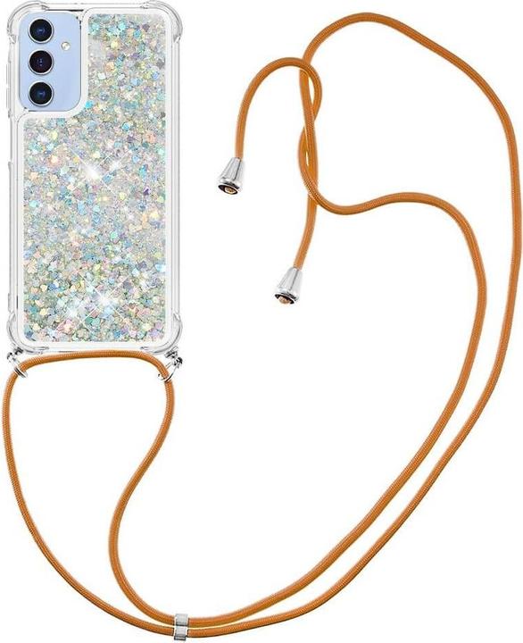 Produktbild Cover-Discount Galaxy A15 - Glitzer Hülle mit Umhängeband silber (Samsung Galaxy A15)