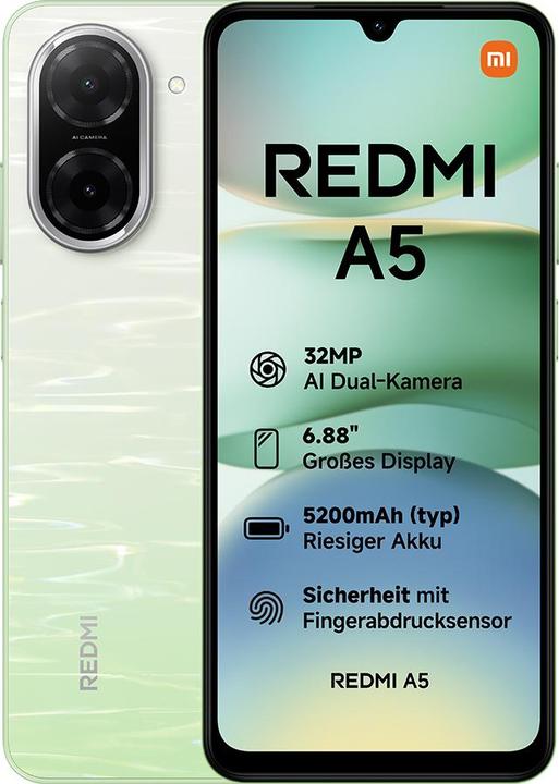 Image du produit Xiaomi Redmi A5 4G (128 Go, Lac Vert, 6.88", Double SIM, 32 Mpx, 4G)
