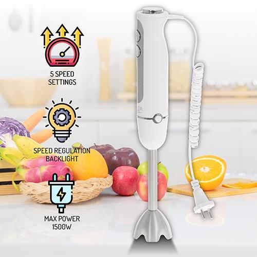 Actual product image Adler AD 4625w Hand Blender, 5 speed settings, 1500W, White (EU plug)