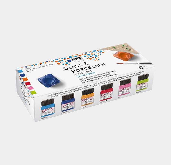 Actual product image Kreul Porcelain Paint "Glass & Porcelain" Color Living Set (Multinational, 120 ml)
