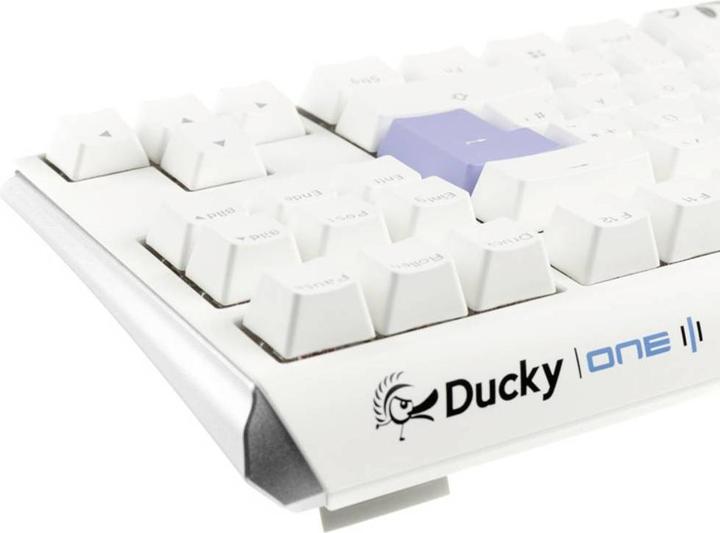 Actual product image Ducky One 3 Classic Pure White TKL Gaming Keyboard, RGB LED - MX-Clear (DE, Cable)