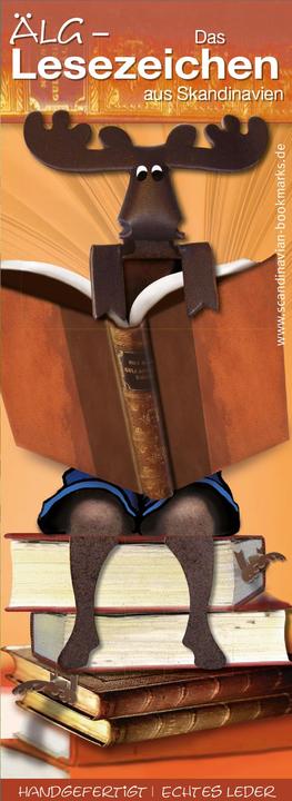 Scandinavian Bookmarks Lesezeichen Elch Buch Rückseite