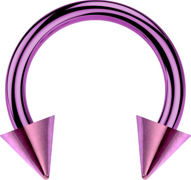 Produktbild Star Piercing Circular Barbell violett mit zwei Cones (ohne Messing, Titan G23)