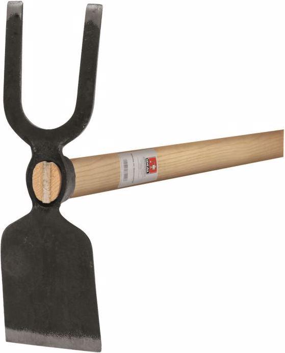 Image du produit Idealspaten Houe de jardin à lame large 2 dents émoussées forgées oeil ovale manche en frêne 135 cm