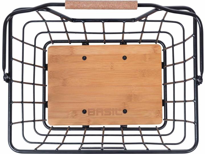 Actual product image Basil NORDLAND MIK 2.0 carrier basket, coarse mesh, black, bamboo base (23 l)
