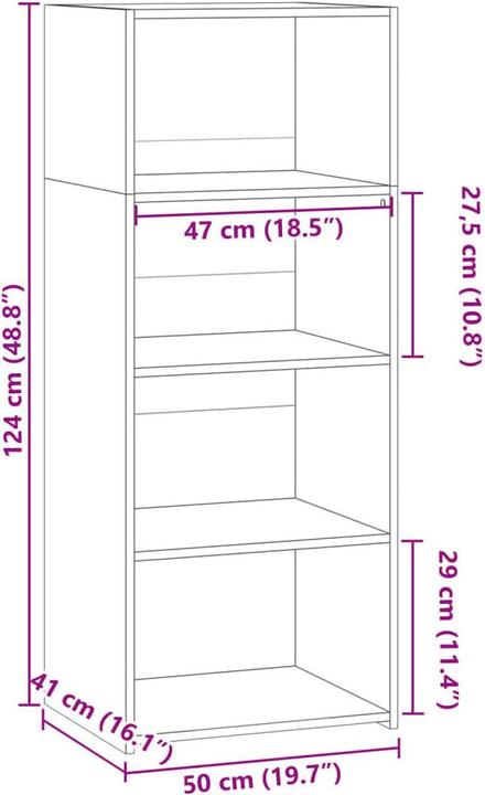 Actual product image VidaXL Highboard (50 x 41 x 124 cm)