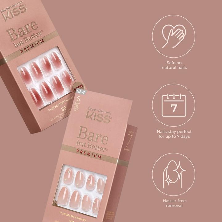 Produktbild KISS Bare-But-Better Premium Gel Nails - 30 Pieces (Nagelstyling Set)