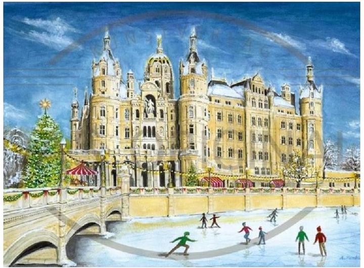 Olewinski & Tochter 2964 - carte postale de Noël Château de Schwerin (1 pcs)