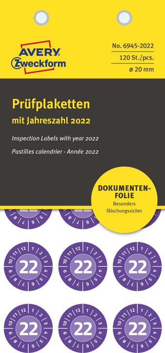 Actual product image Avery Dennison Purpose form test badges, 2022, NoPeel, violet, 20 mm peel-off proof, made of security foil, backlit