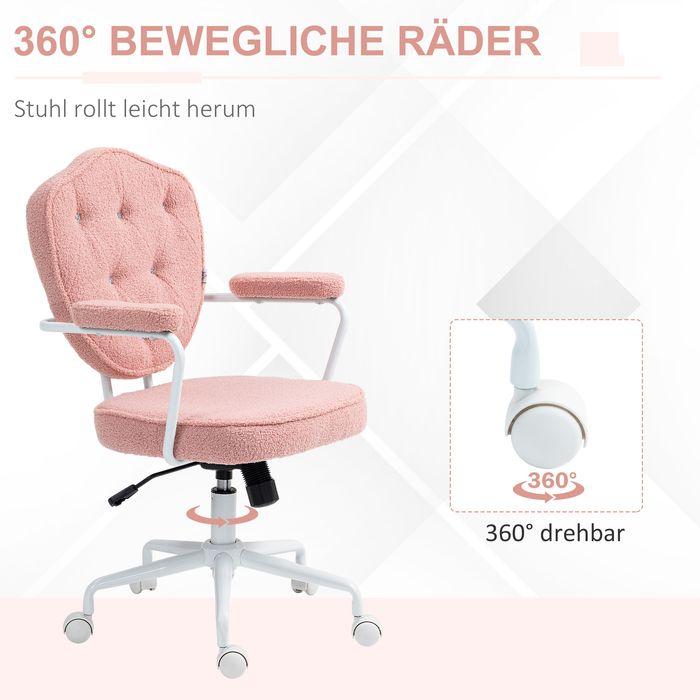Produktbild Swisshandel24 Bürostuhl, Ergonomisch Schreibtischstuhl mit Wippfunktion, Drehbar, Rosa