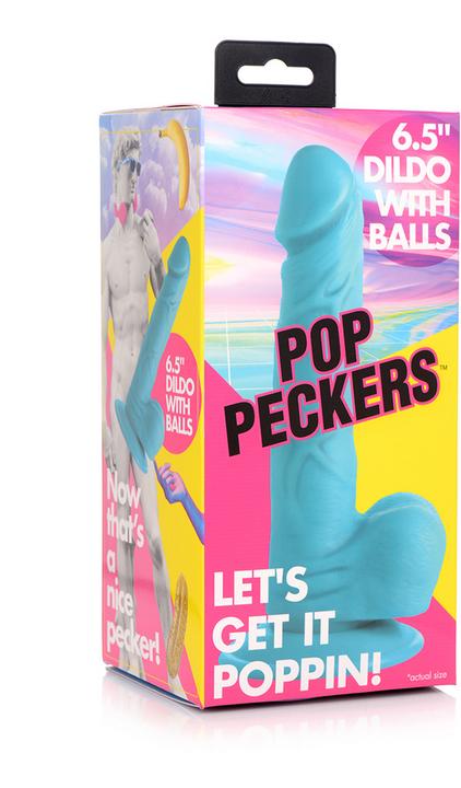 Image du produit Pop Peckers Poppin Dildo 16.5 cm - Blue
