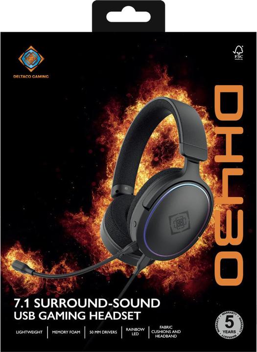 Actual product image Deltaco Gaming comfort headset (Cable)