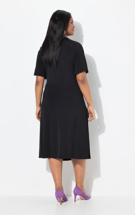 Produktbild Ulla Popken Slinkykleid, Drapierung, V-Ausschnitt, Flügel-Halbarm (50, 52)