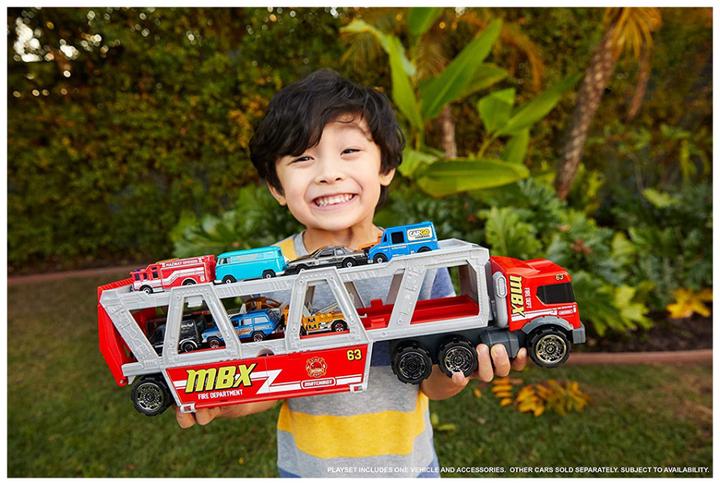 Actual product image Matchbox FIRE RESCUE HAULER Playset