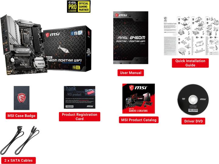 Produktbild MSI MAG B460M MORTAR WIFI (LGA 1200, Intel B460, mATX)